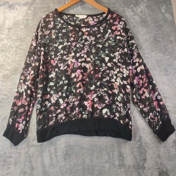 Two by Vince Camuto Womens Floral S Black Feminine Layered Look Soft‎ Goth Girl - Picture 1 of 9